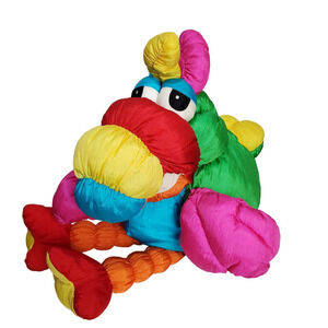 Commonwealth Hot Puffs Vintage Parrot Stuffed Animal 20" Nylon 1991 Rainbow